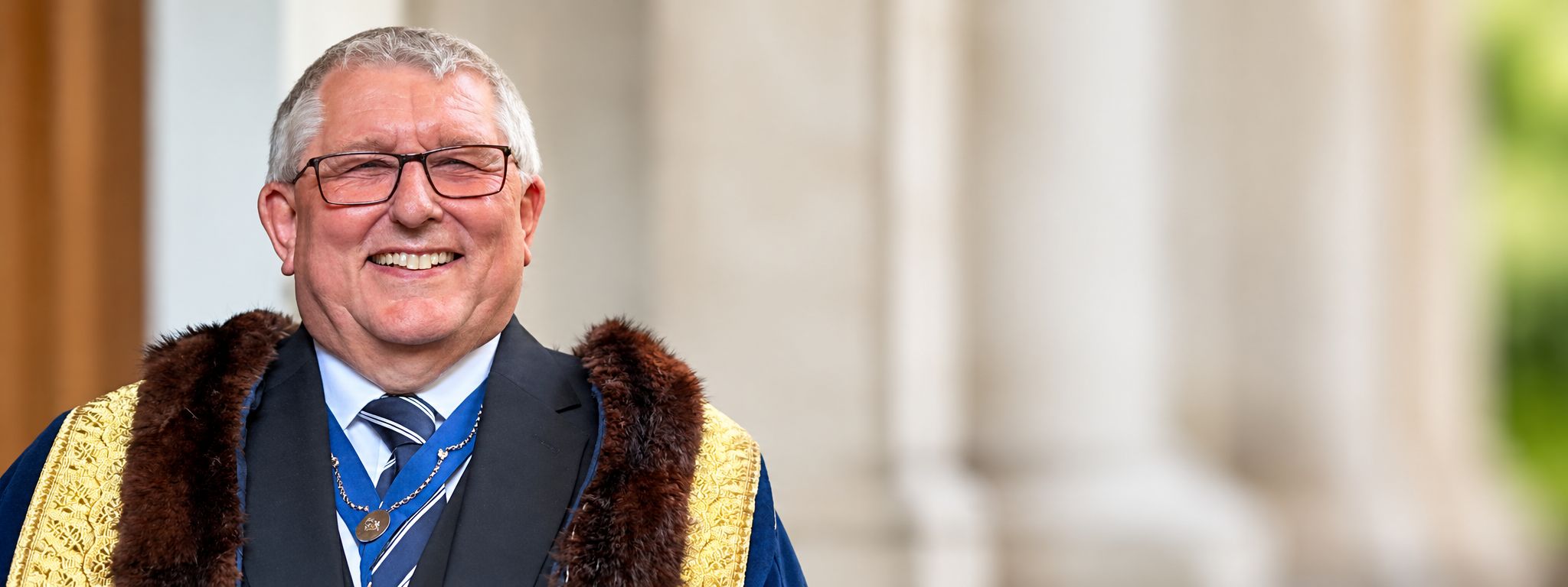 Mark Romain MBE, Prime Warden for 2026/27, in his robes of office